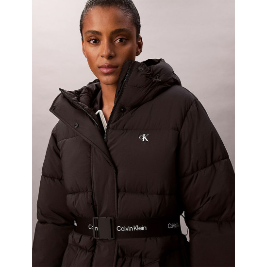 Calvin Klein Γυναικείο μπουφάν Logo Belt Hooded Puffer Jacket